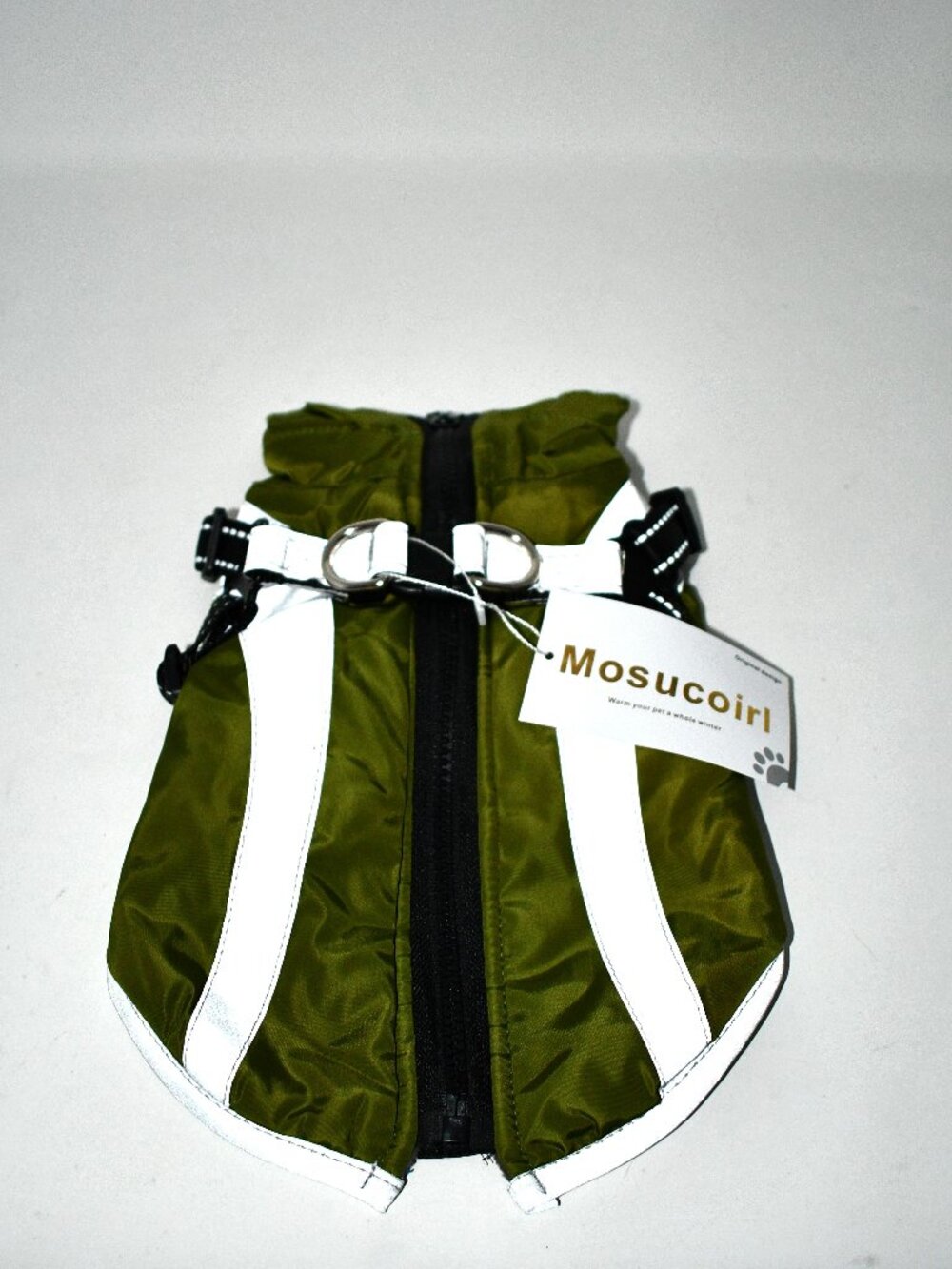 Mosucoirl Dog Coat Green XS Waterproof Reflective Fleece Winter Jacket Small Pup